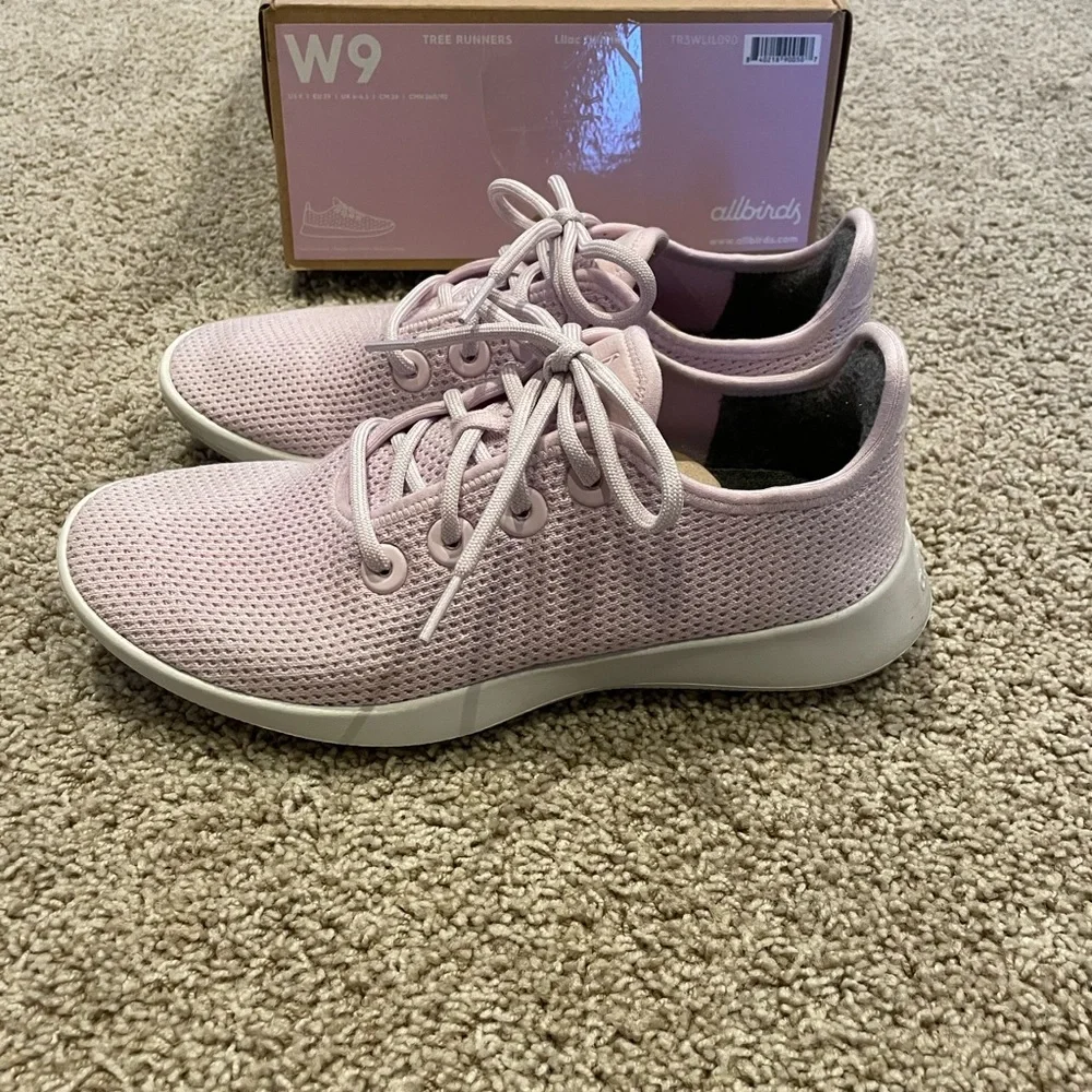 Allbirds Womens Tree Runner Lilac (White Sole) Running Shoes Size 9 - Picture 2 of 8